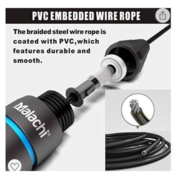 Jump Rope Tangle-Free Ball Bearing Speed Rope Cable Skipping Rope Adjustable B2 - Picture 6 of 7